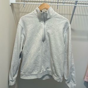 Lululemon French Terry Oversized Half Zip Medium Heathered bone